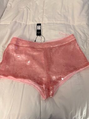 Fashion Nova Pink Sequin Shorts